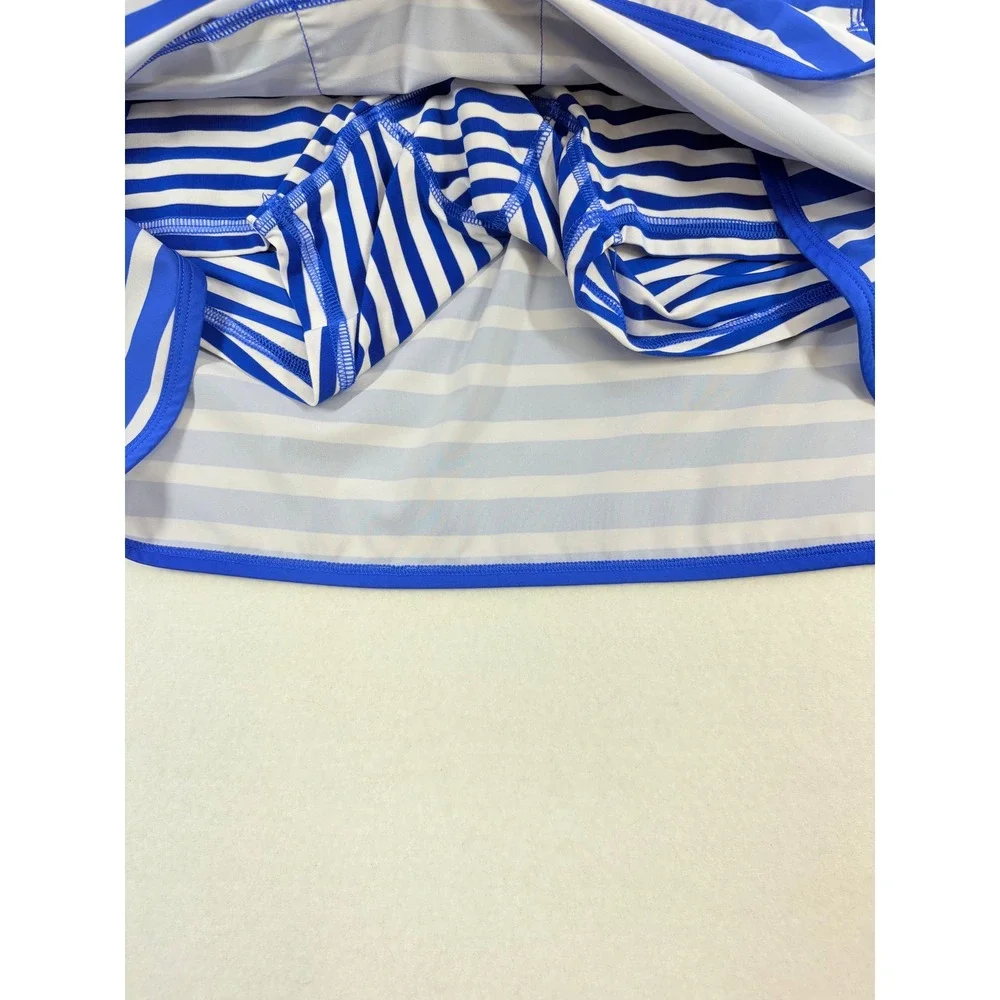 RLX Ralph Lauren Skort Athletic Golf Tennis Blue White Stripe Womens Size Medium